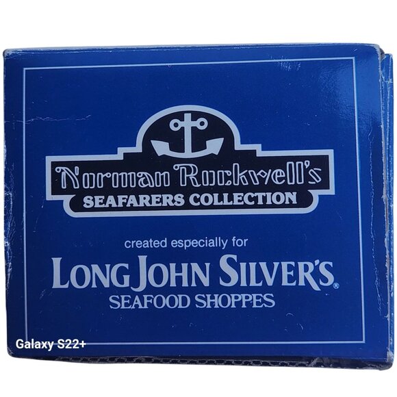 Norman Rockwell River Pilot Porcelain Tankard Gold Trim Long John Silver Promoti - Picture 8 of 8